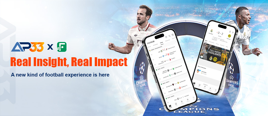 AP33 partners with FotMob for a new football experience—featuring live stats, real-time insights, and Champions League coverage with the tagline “Real Insight, Real Impact.”
